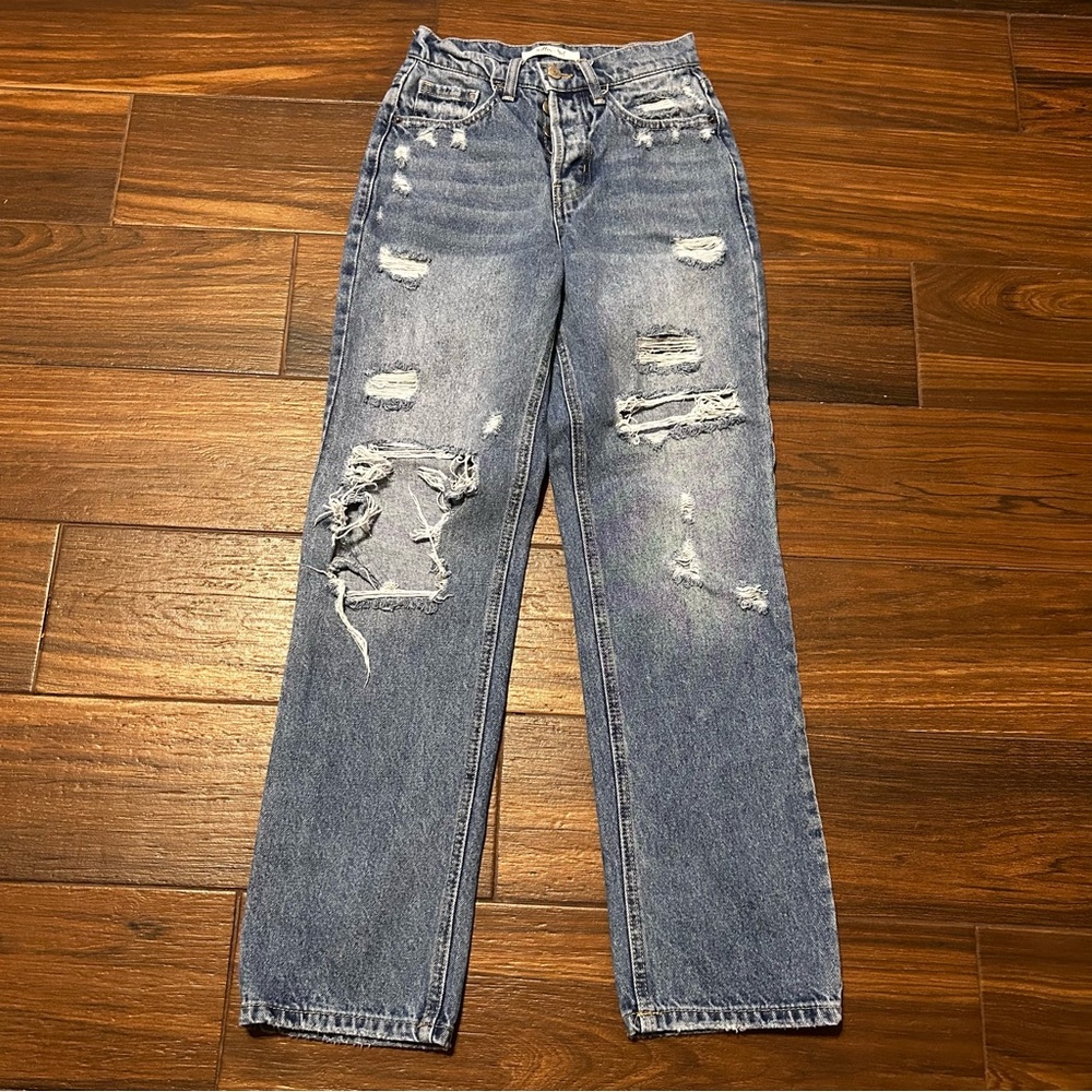 Sz 22 Willow & Root Women’s The Vintage Dad Jean‎ 00 Light Wash Distressed